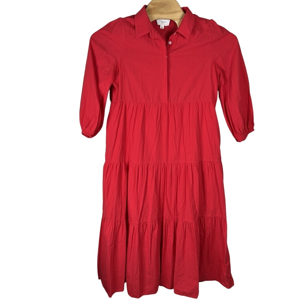 Pomander Place Tuckernuck Red Mabel Maxi Dress Womens Large Pockets Cotton Lined